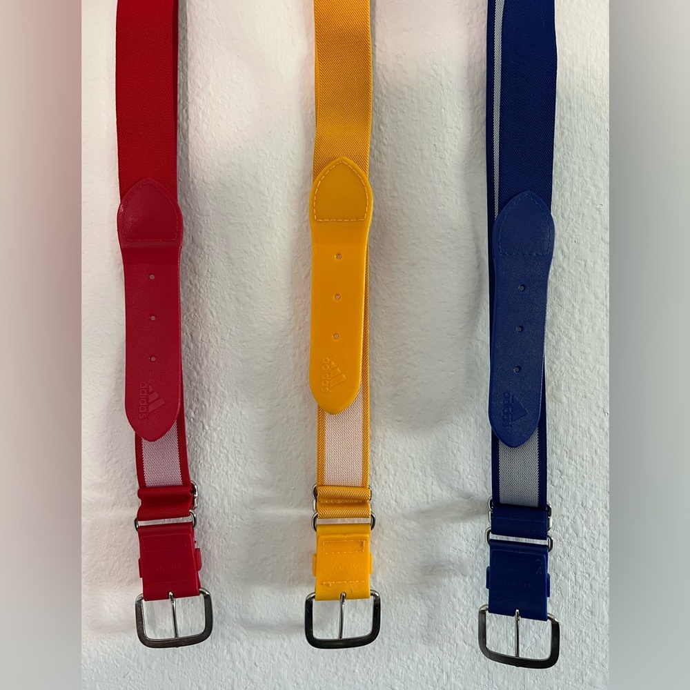 Three Adidas adjustable sport canvas belts
